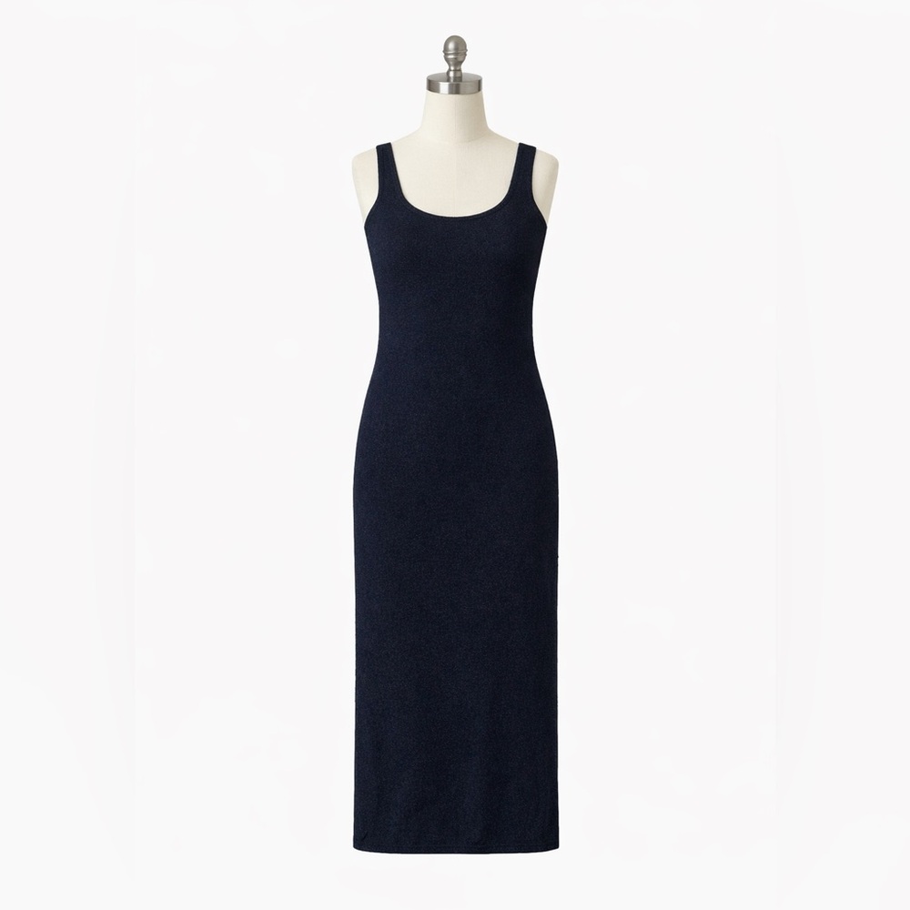 Wilfred Free Black Knit Maxi Dress Sleeveless Scoop Neck Minimalist NWT